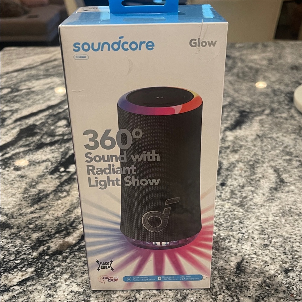 Anker Soundcore Glow Black Speaker with Colorful Light Show